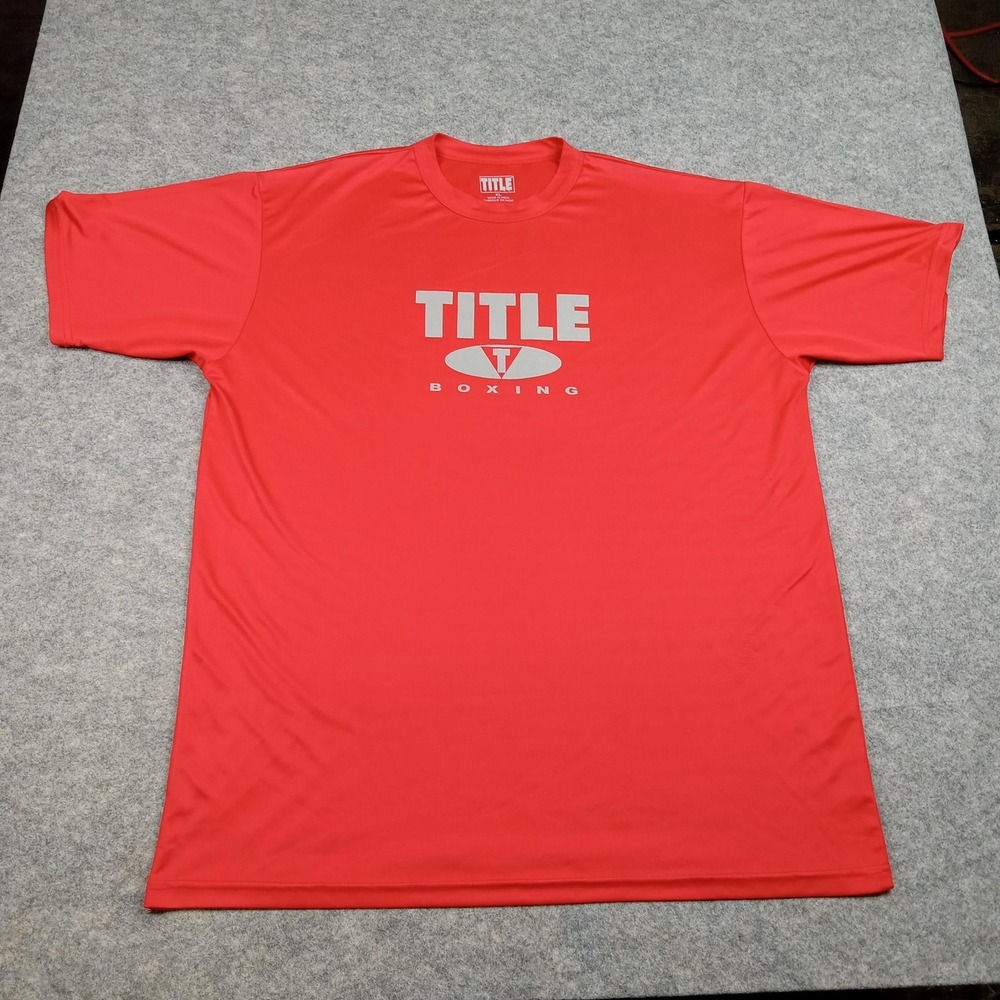 Title Boxing Shirt Mens XL Red Athletic Performance Training Tee T-Shirt Gym